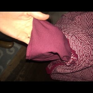 Red and white patterned dress